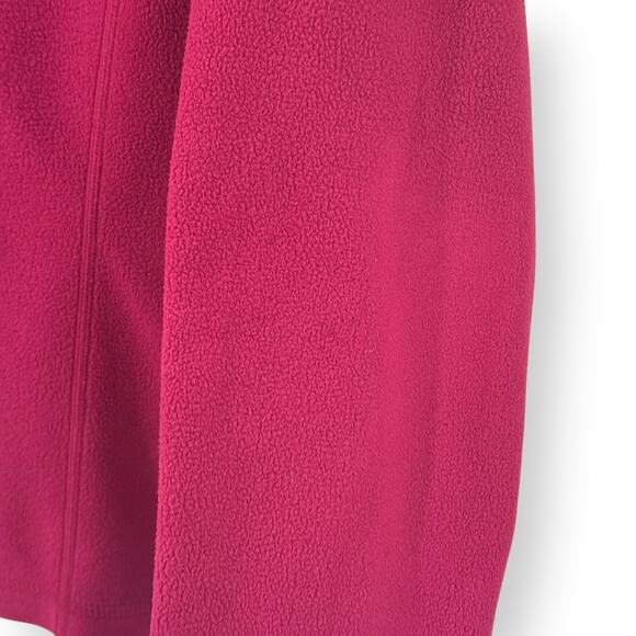 LL Bean Sweater Womens Large Pink Magenta 1/4 Zip Fleece Outdoor Casual Pullover - Picture 8 of 10